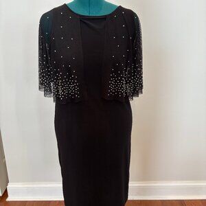 Cocktail dress with attached cape